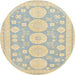 Round Machine Washable Abstract Brown Gold Rug, wshabs296