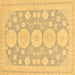 Square Oriental Brown Traditional Rug, abs296brn