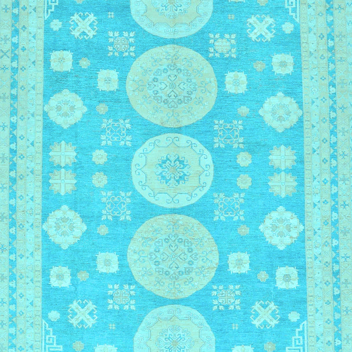 Machine Washable Oriental Light Blue Traditional Rug, wshabs296lblu