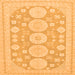 Square Machine Washable Oriental Orange Traditional Area Rugs, wshabs296org