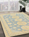 Abstract Brown Gold Oriental Rug in Family Room, abs296