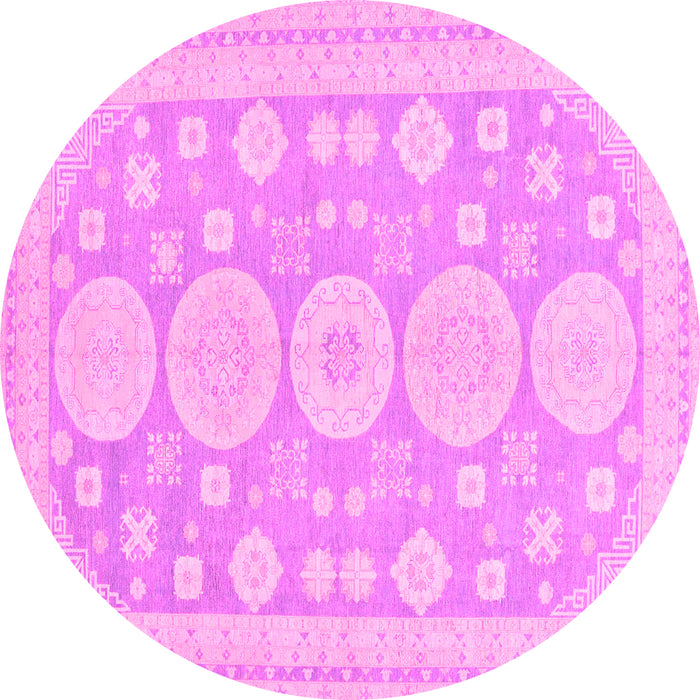 Round Oriental Pink Traditional Rug, abs296pnk