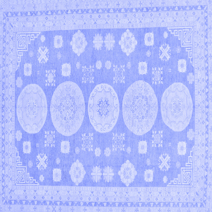 Square Machine Washable Oriental Blue Traditional Rug, wshabs296blu