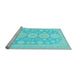 Sideview of Machine Washable Oriental Light Blue Traditional Rug, wshabs296lblu