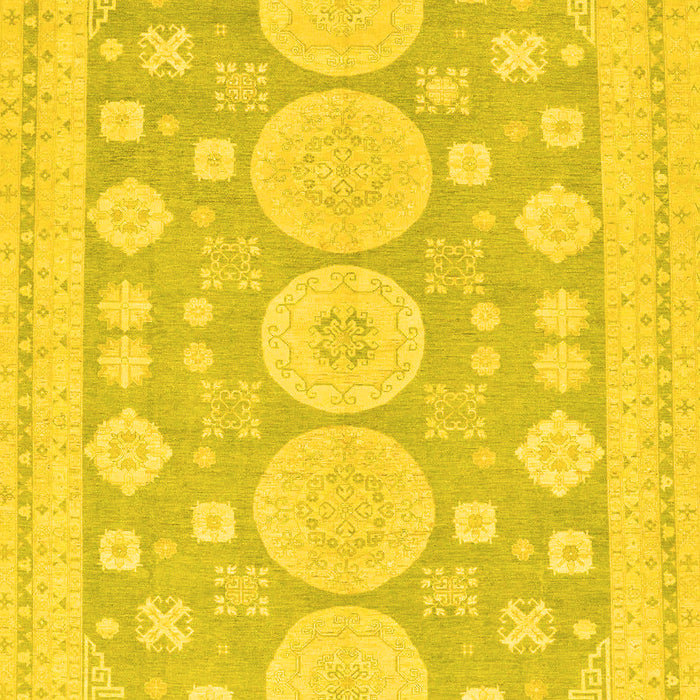 Machine Washable Oriental Yellow Traditional Rug, wshabs296yw