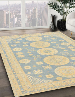 Machine Washable Abstract Brown Gold Rug in a Family Room, wshabs296