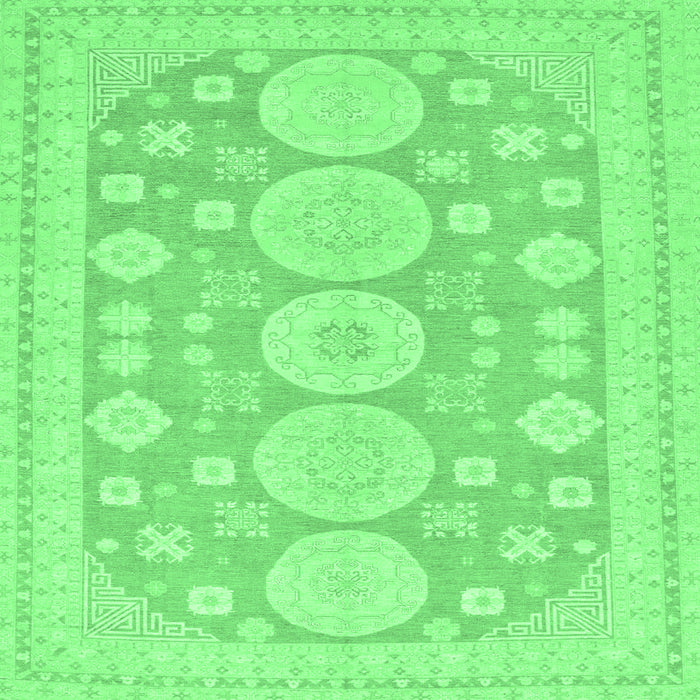 Square Oriental Emerald Green Traditional Rug, abs296emgrn