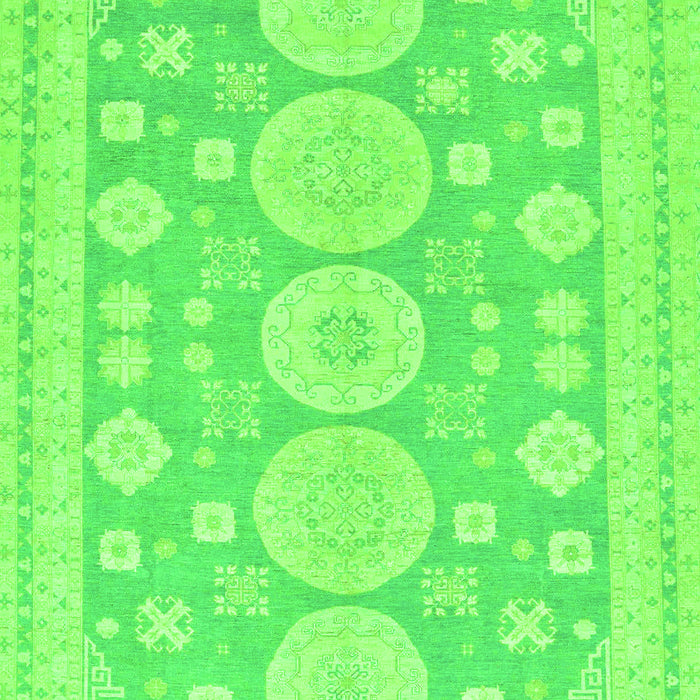 Machine Washable Oriental Green Traditional Area Rugs, wshabs296grn