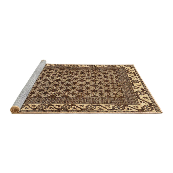 Sideview of Machine Washable Abstract Red Brown Rug, wshabs297