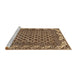 Sideview of Machine Washable Abstract Red Brown Rug, wshabs297