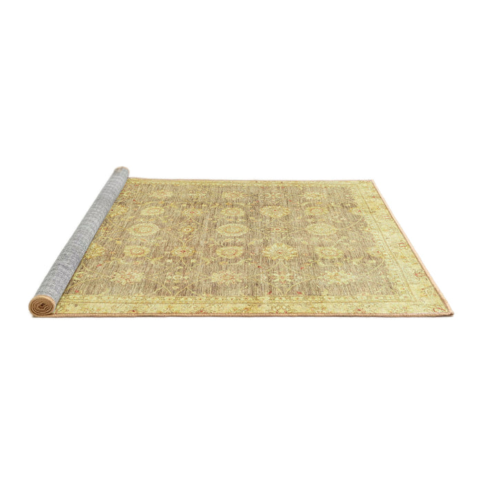 Sideview of Machine Washable Abstract Gold Rug, wshabs2970