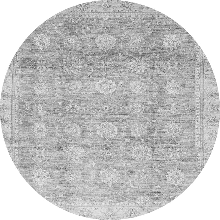 Round Oriental Gray Traditional Rug, abs2970gry