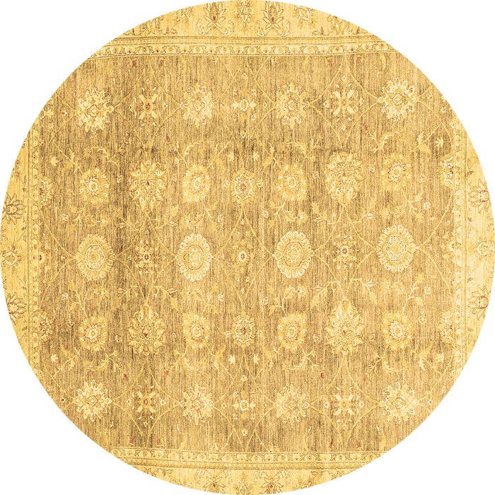 Round Oriental Brown Traditional Rug, abs2970brn