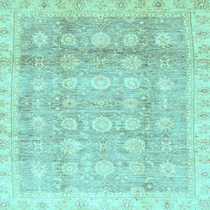 Square Machine Washable Oriental Light Blue Traditional Rug, wshabs2970lblu
