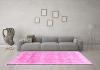 Machine Washable Oriental Pink Traditional Rug, wshabs2970pnk