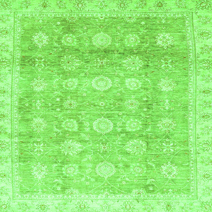 Square Machine Washable Oriental Green Traditional Area Rugs, wshabs2970grn