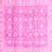 Square Oriental Pink Traditional Rug, abs2970pnk