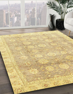 Machine Washable Abstract Gold Rug in a Family Room, wshabs2970
