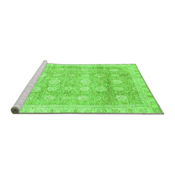Sideview of Machine Washable Oriental Green Traditional Area Rugs, wshabs2970grn