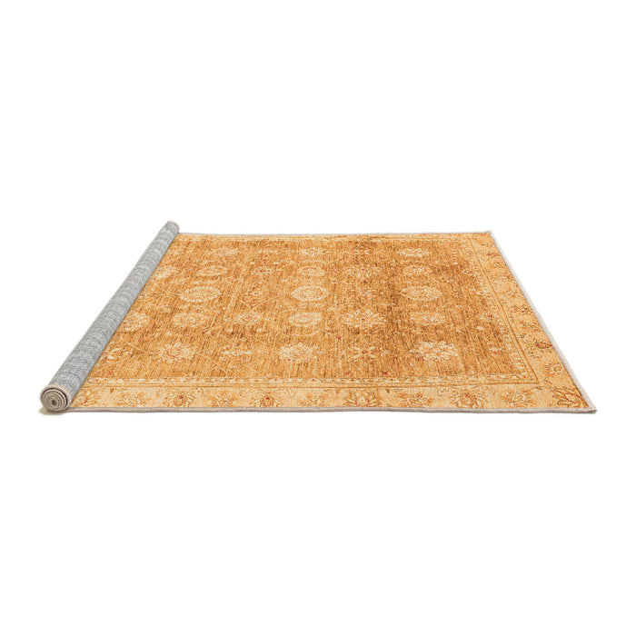 Sideview of Machine Washable Oriental Orange Traditional Area Rugs, wshabs2970org