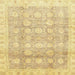 Square Machine Washable Abstract Gold Rug, wshabs2970