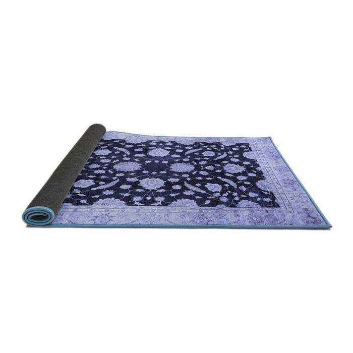 Sideview of Oriental Blue Traditional Rug, abs2971blu