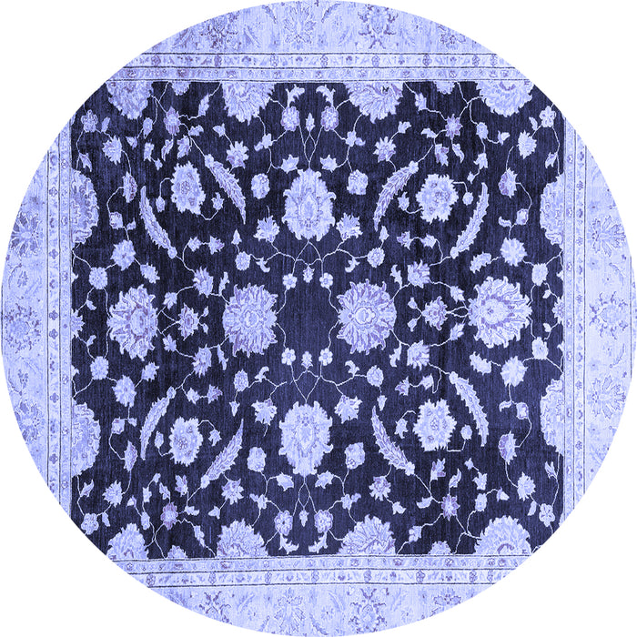 Round Oriental Blue Traditional Rug, abs2971blu