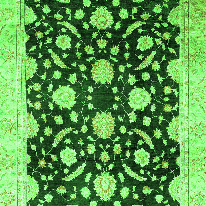 Machine Washable Oriental Green Traditional Area Rugs, wshabs2971grn