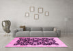 Machine Washable Oriental Pink Traditional Rug in a Living Room, wshabs2971pnk