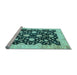 Sideview of Machine Washable Oriental Light Blue Traditional Rug, wshabs2971lblu