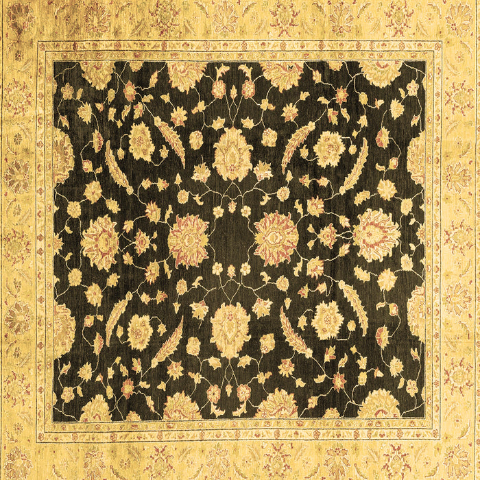 Square Machine Washable Oriental Brown Traditional Rug, wshabs2971brn
