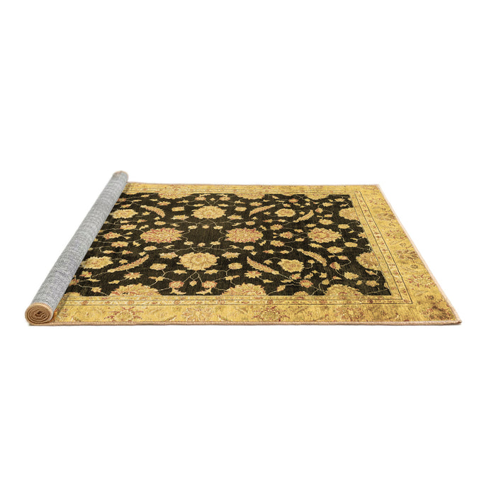 Sideview of Machine Washable Oriental Brown Traditional Rug, wshabs2971brn