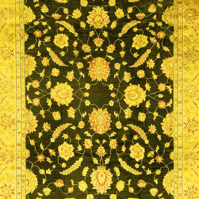 Machine Washable Oriental Yellow Traditional Rug, wshabs2971yw