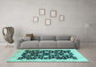 Machine Washable Oriental Light Blue Traditional Rug in a Living Room, wshabs2971lblu