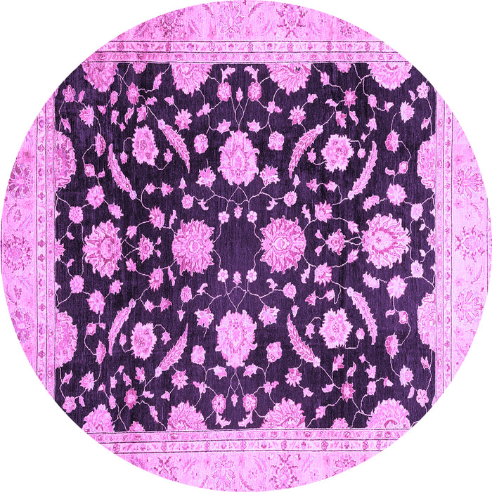 Round Oriental Purple Traditional Rug, abs2971pur