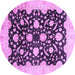 Round Oriental Purple Traditional Rug, abs2971pur