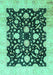 Machine Washable Oriental Turquoise Traditional Area Rugs, wshabs2971turq