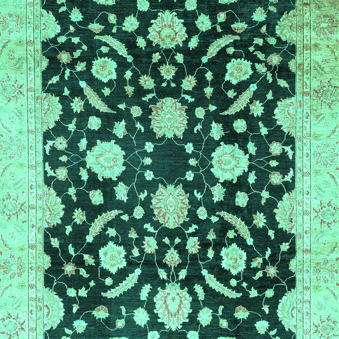 Machine Washable Oriental Turquoise Traditional Area Rugs, wshabs2971turq