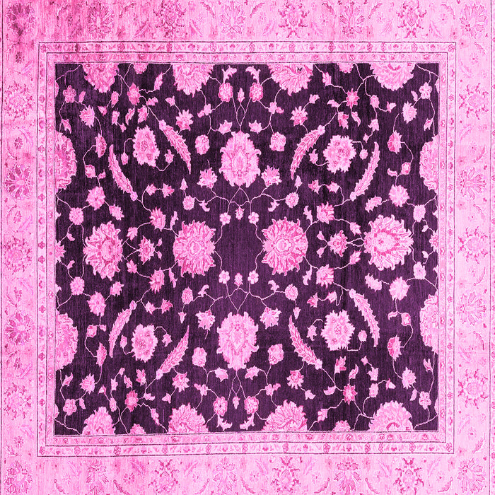 Square Oriental Pink Traditional Rug, abs2971pnk