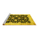 Sideview of Machine Washable Oriental Yellow Traditional Rug, wshabs2971yw