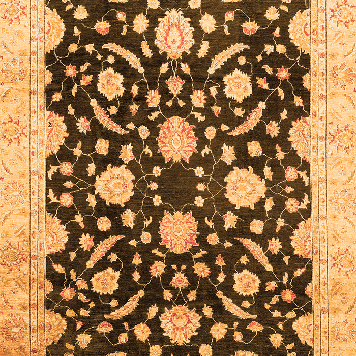 Machine Washable Oriental Orange Traditional Area Rugs, wshabs2971org