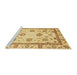 Sideview of Machine Washable Abstract Chrome Gold Yellow Rug, wshabs2972