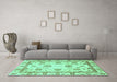 Machine Washable Abstract Turquoise Modern Area Rugs in a Living Room,, wshabs2972turq