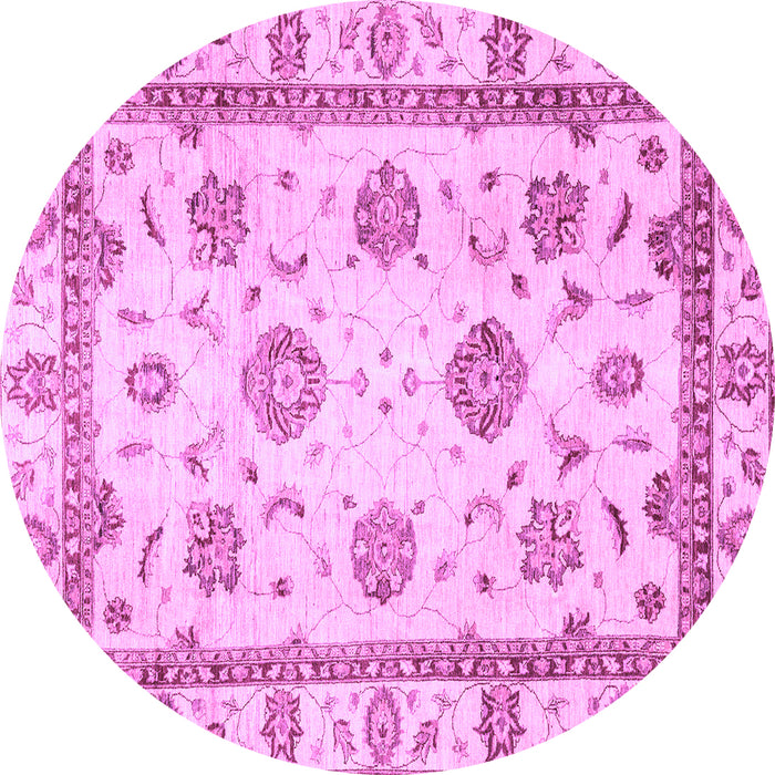 Round Abstract Purple Modern Rug, abs2972pur