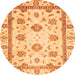 Round Abstract Orange Modern Rug, abs2972org