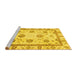 Sideview of Machine Washable Abstract Yellow Modern Rug, wshabs2972yw