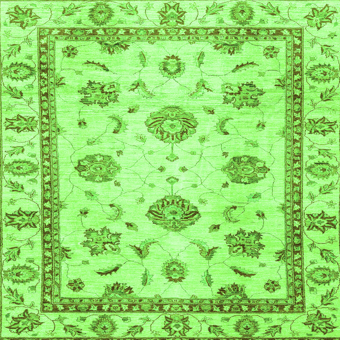 Square Abstract Green Modern Rug, abs2972grn