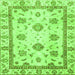 Square Abstract Green Modern Rug, abs2972grn