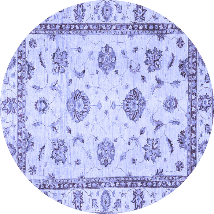 Round Abstract Blue Modern Rug, abs2972blu