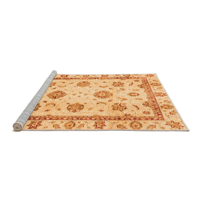 Sideview of Machine Washable Abstract Orange Modern Area Rugs, wshabs2972org